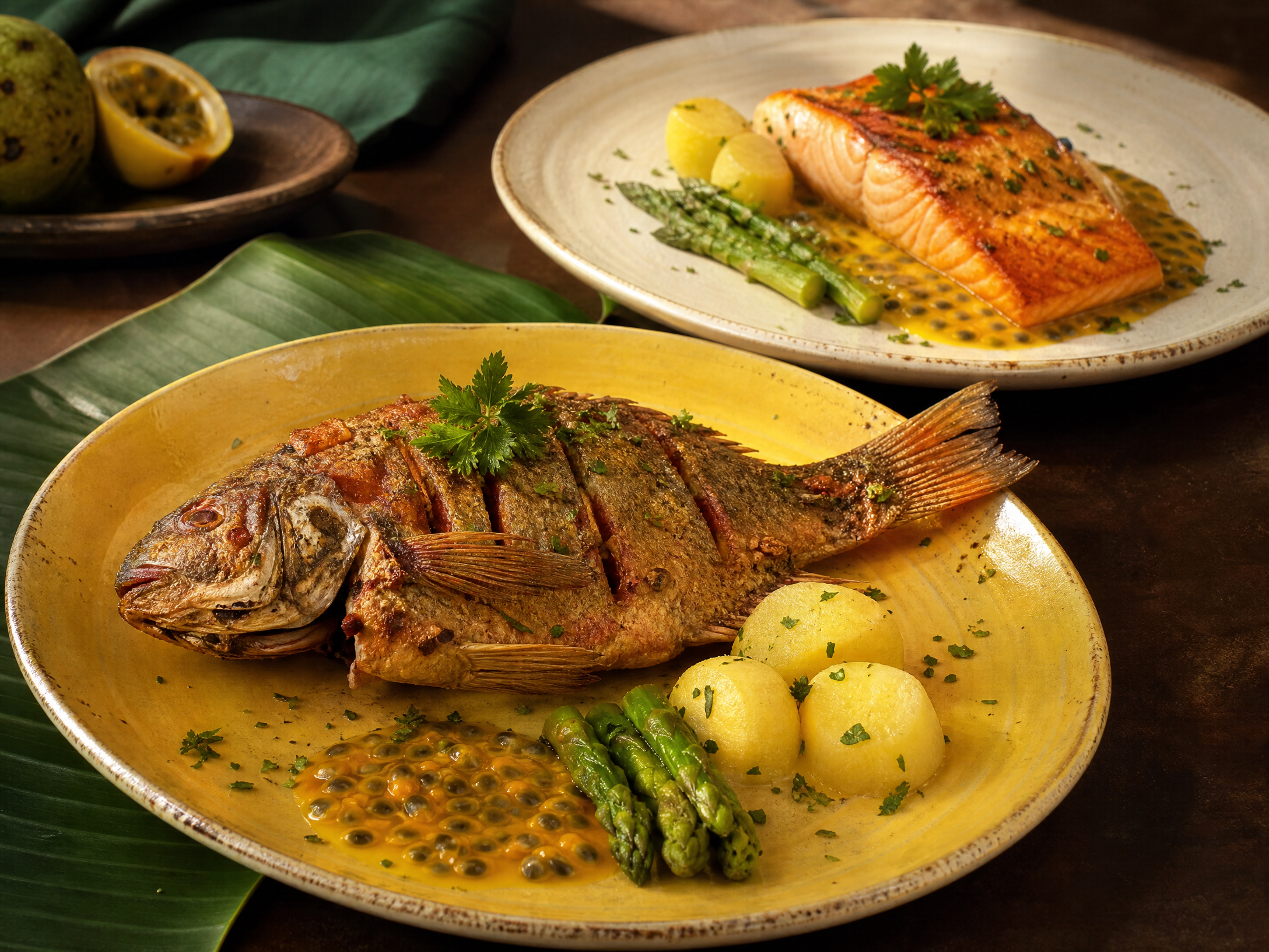 Salmón de la Casa y Pargo Rojo
